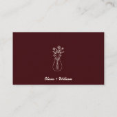 Burgundy & Ivory Capture The Love QR Code Wedding エンクロージャーカード (裏面)