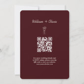 Burgundy & Ivory Formal Wedding Order of Events QR 招待状 (裏面)