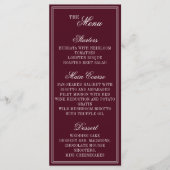 Burgundy Ivory Monogram Crest Old Money Wedding メニュー (正面)