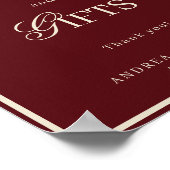 Burgundy & Ivory Old Money Cards and Gifts Sign ポスター (角)