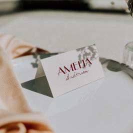 Burgundy Ivory Old Money Wedding Place Cards    テーブルナンバー