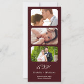 Burgundy & Ivory Photo QR Wedding Save The Date (裏面)