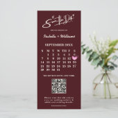 Burgundy & Ivory Photo QR Wedding Save The Date (スタンド正面)