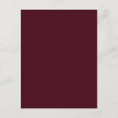 Burgundy & Ivory QR Code Wedding Guest Details エンクロージャーカード (裏面)