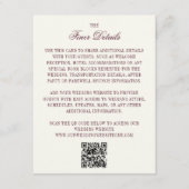 Burgundy & Ivory QR Code Wedding Guest Details エンクロージャーカード (正面)