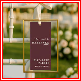 Burgundy & Ivory Reserved Seating Wedding Tag 招待状