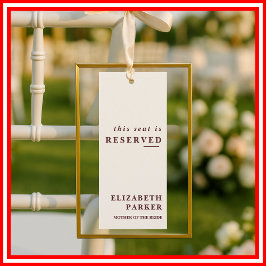 Burgundy & Ivory Reserved Seating Wedding Tag 招待状