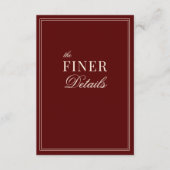 Burgundy Ivory Stripes Old Money Wedding Details エンクロージャーカード (正面)