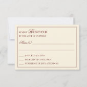 Burgundy Ivory Stripes Oval Old Money Mail In RSVP (裏面)