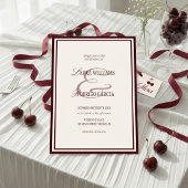 Burgundy Ivory Wedding 招待状