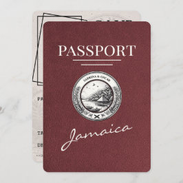 Burgundy Jamaica Passport日付の保存 セーブザデート