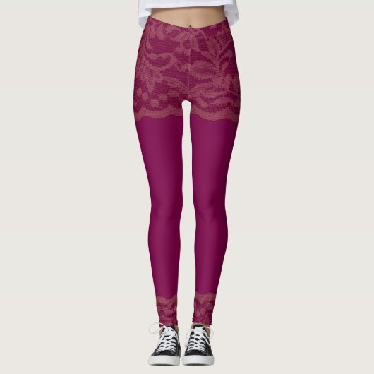 Burgundy Lace   レギンス (正面)
