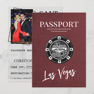 Burgundy Las Vegas Passport日付の保存 セーブザデート