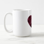 Burgundy Leopard Printハート コーヒーマグカップ (左)
