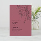 BURGUNDY LINEスケッチフローラDATEカードを保存 サンキューカード (スタンド正面)