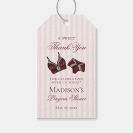 Burgundy Lingerie Shower Bachelorette Bridal Favor ギフトタグ