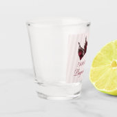 Burgundy Lingerie Shower Bachelorette Party Favor ショットグラス (左)