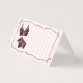 Burgundy Lingerie Shower Place Card Table Decor (正面)