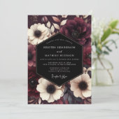 Burgundy Lush Gothic Wedding 招待状 (スタンド正面)
