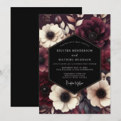 Burgundy Lush Gothic Wedding 招待状 (正面/裏面)