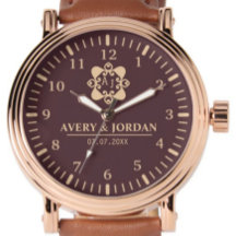 Burgundy luxury elegant couple Monogram 