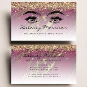 Burgundy Marble Gold Glitter Eyes Microblading 名刺