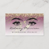 Burgundy Marble Gold Glitter Eyes Microblading 名刺 (正面)
