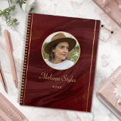 Burgundy Marble Personalized Photo プランナー手帳