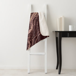 Burgundy Marble Stone Elegant Luxury Simple Modern シェルパブランケット