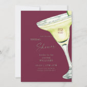 Burgundy Margarita Bridal Shower 招待状 (正面)