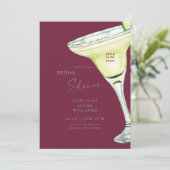 Burgundy Margarita Bridal Shower 招待状 (スタンド正面)