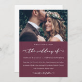 Burgundy Marsalaの書結婚跡と写真 招待状 (正面/裏面)