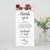 Burgundy Marsalaプレイスセッティングサンキューカード プログラム (スタンド正面)