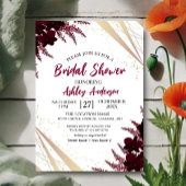 Burgundy Marsala Fall Winter Bridal Shower Floral 招待状