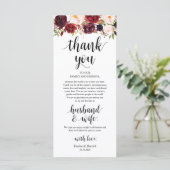 Burgundy Marsala、Place Settingサンキューカード プログラム (スタンド正面)