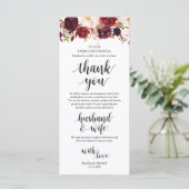 Burgundy Marsala、Place Settingサンキューカード プログラム (スタンド正面)