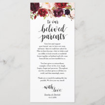 Burgundy Marsala、Place Settingサンキューカード