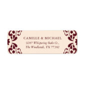 Burgundy Mexican Wedding Return Address Label ラベル (正面)