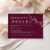 Burgundy Minimalist Boho Wedding Timeline エンクロージャーカード