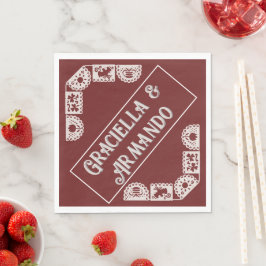 Burgundy Minimalist Wedding Napkins スタンダードランチョンナプキン