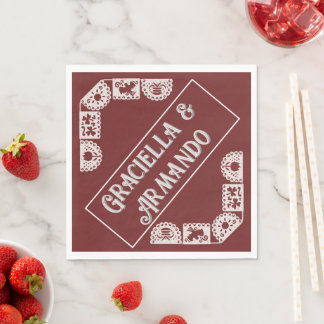 Burgundy Minimalist Wedding Napkins スタンダードランチョンナプキン