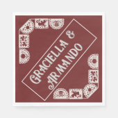 Burgundy Minimalist Wedding Napkins スタンダードランチョンナプキン (正面)