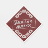 Burgundy Minimalist Wedding Napkins スタンダードランチョンナプキン (角)