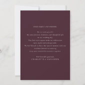 Burgundy Modern Bold Typography Wedding Thank You  サンキューカード (裏面)