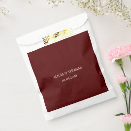 Burgundy Modern Initials Minimalist Wedding  フェイバーバッグ