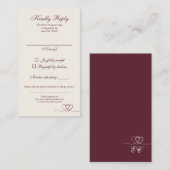 Burgundy Modern Mix and Match Wedding RSVP Card 名刺 (正面/裏面)