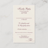 Burgundy Modern Mix and Match Wedding RSVP Card 名刺 (正面)