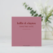 Burgundy Modern Type Wedding Save The Date セーブザデート (スタンド正面)