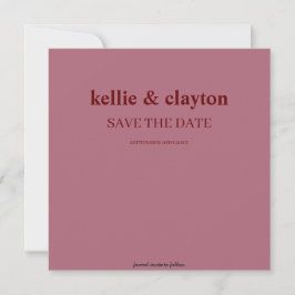 Burgundy Modern Type Wedding Save The Date セーブザデート