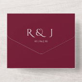 Burgundy Monogram QRコード結婚の日付 オールインワン招待状 (裏面)